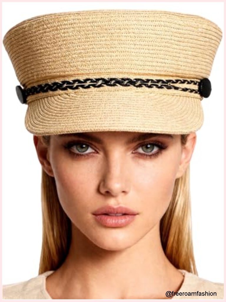 Newsboy Pillbox Hat With Ribbon Button Wide Brim Sun Protection Cocktail Church